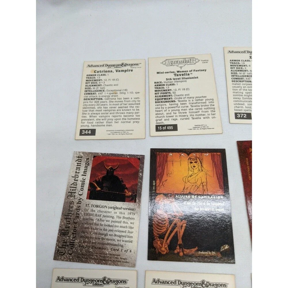 Lot Of (19) TSR Dungeons And Dragons And Fantasy Demons Undead Trading Cards